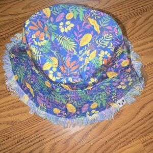 Little Brownie Reversible Tropical Cookies Climb With Courage Bucket Hat NWT